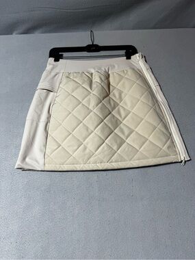 Jack Smith Quilted Cream Mini Skirt with Side Zip - Size L